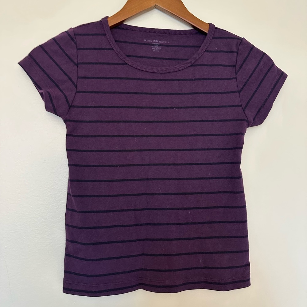 Never worn cotton purple striped Brandy Melville t-shirt